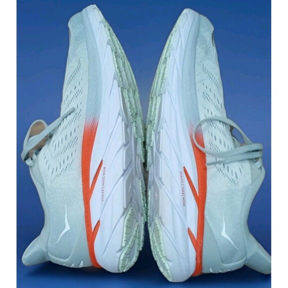 Hoka One One Clifton 8 Men’s 11D Max Cushion Running Shoes Blue Orange - Picture 9 of 12